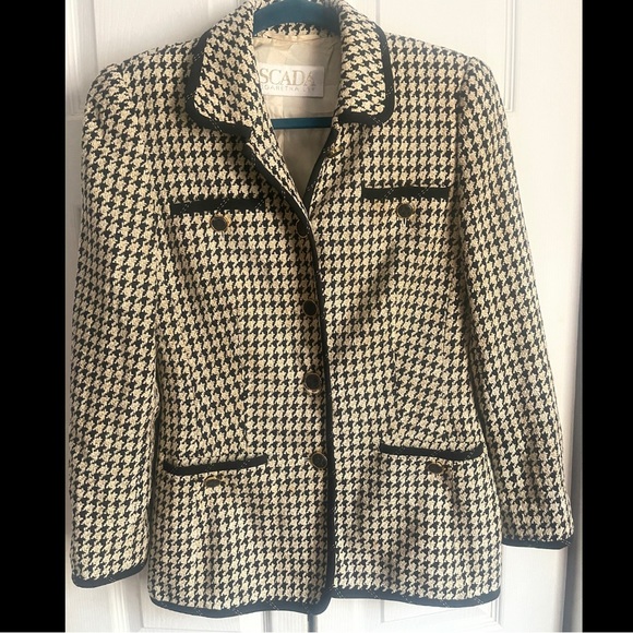 Escada Jackets & Blazers - Escada 80s by Margaretha Ley houndstooth chenille jacket
